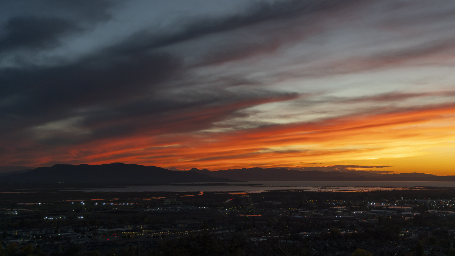 The sunset over Provo